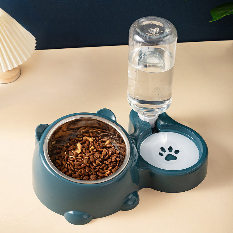 Set de gamelles pour chats et chiens – Gamelle inclinée à 16° avec distributeur d’eau