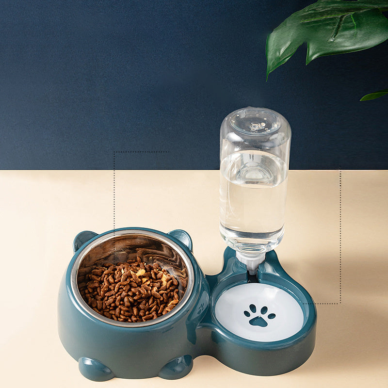 Set de gamelles pour chats et chiens – Gamelle inclinée à 16° avec distributeur d’eau