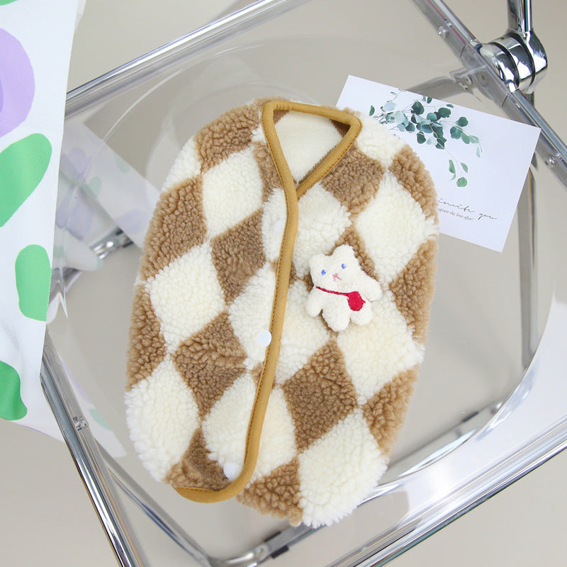 Veste en peluche pour chat et chien - manteau chaud en coton pour l’automne et l’hiver