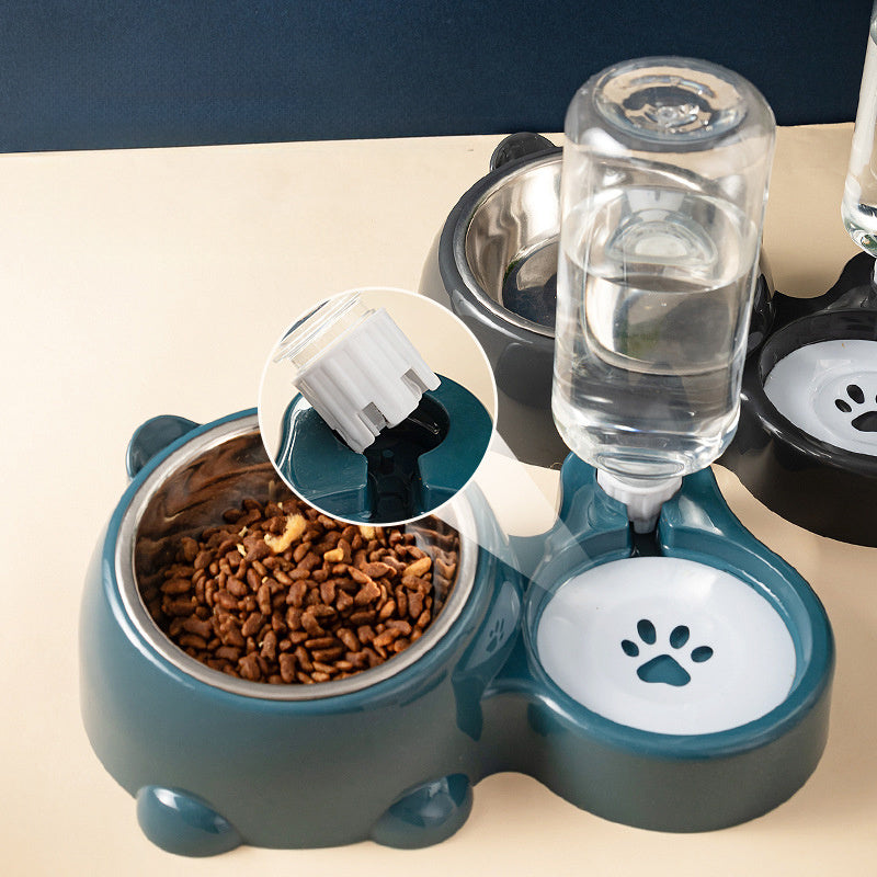 Set de gamelles pour chats et chiens – Gamelle inclinée à 16° avec distributeur d’eau
