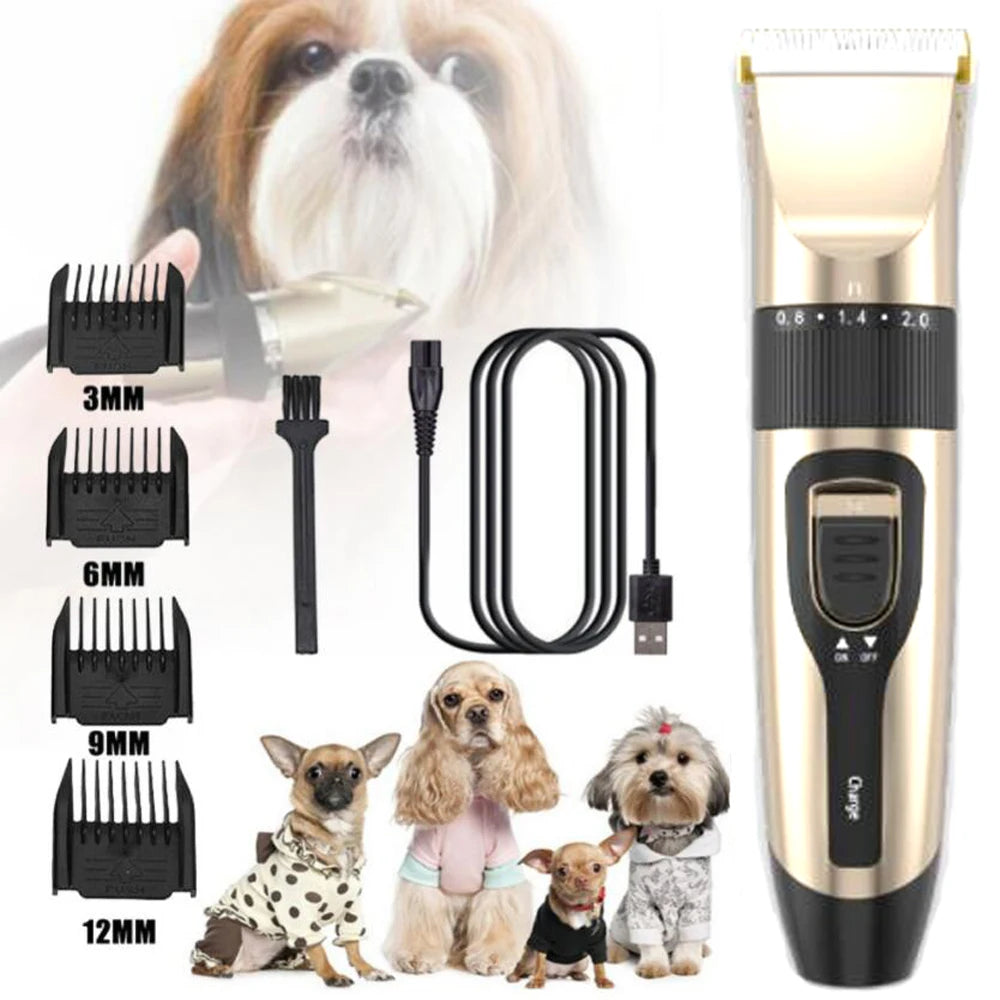 Tondeuse à cheveux et poils pour chien rechargeable avec écran d'affichage