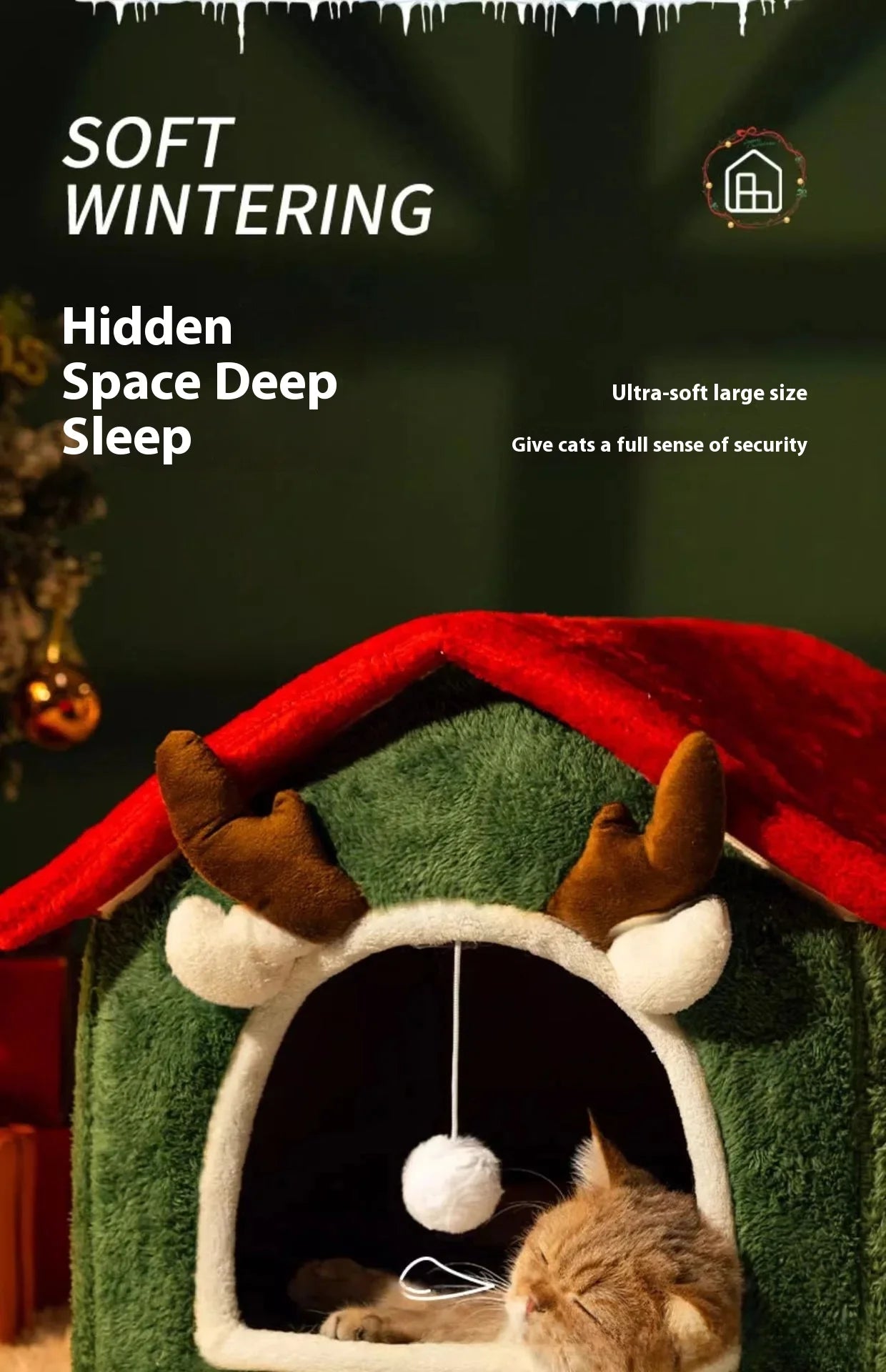 Maisonnette de Noel pour animaux de compagnie