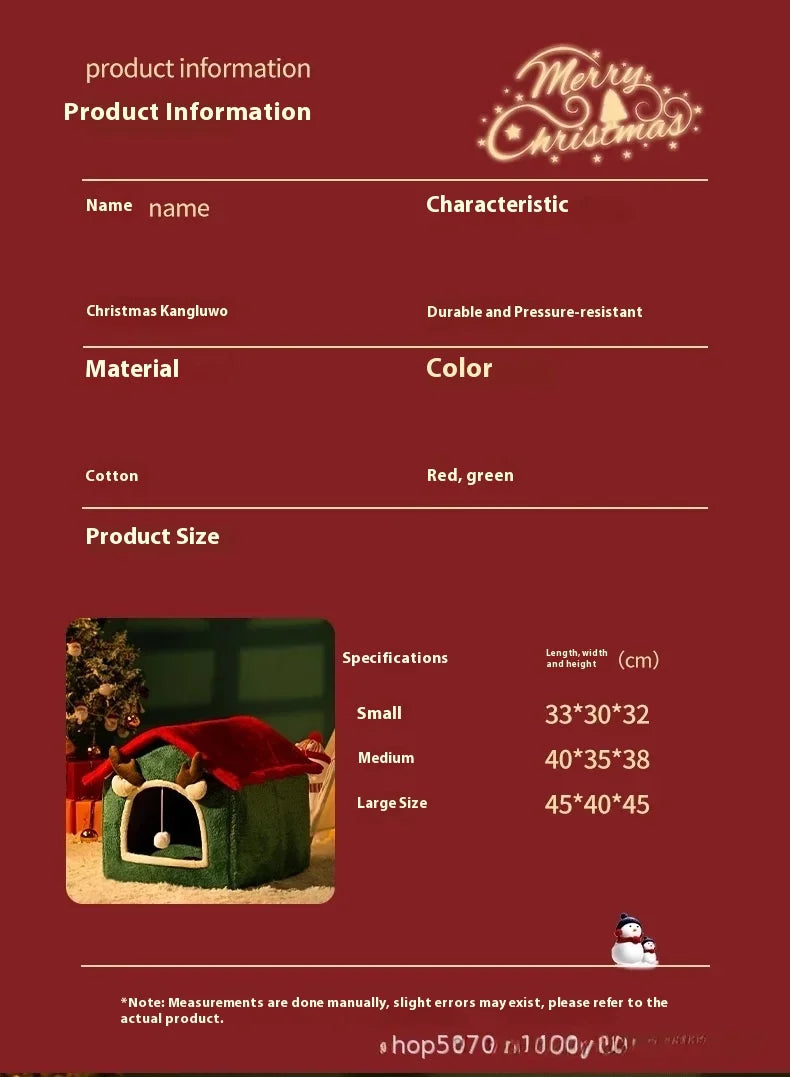 Maisonnette de Noel pour animaux de compagnie