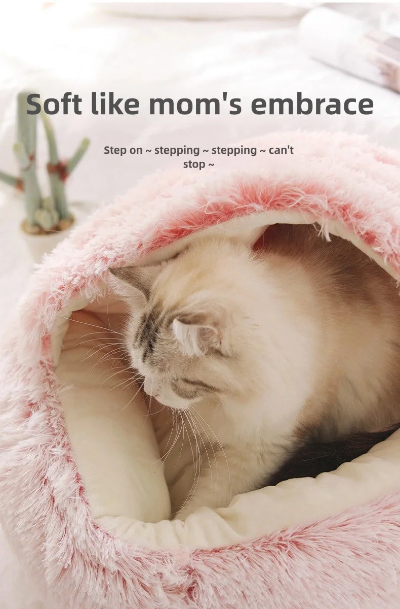 Panier pour animaux en peluche douce en forme de coquillage