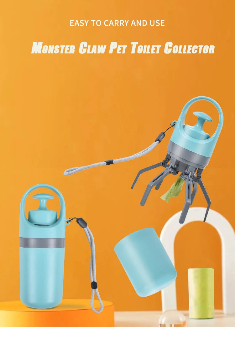Ramasse-crottes portable pour chiens, nettoyeur d'extérieur avec sac poubelle intégré