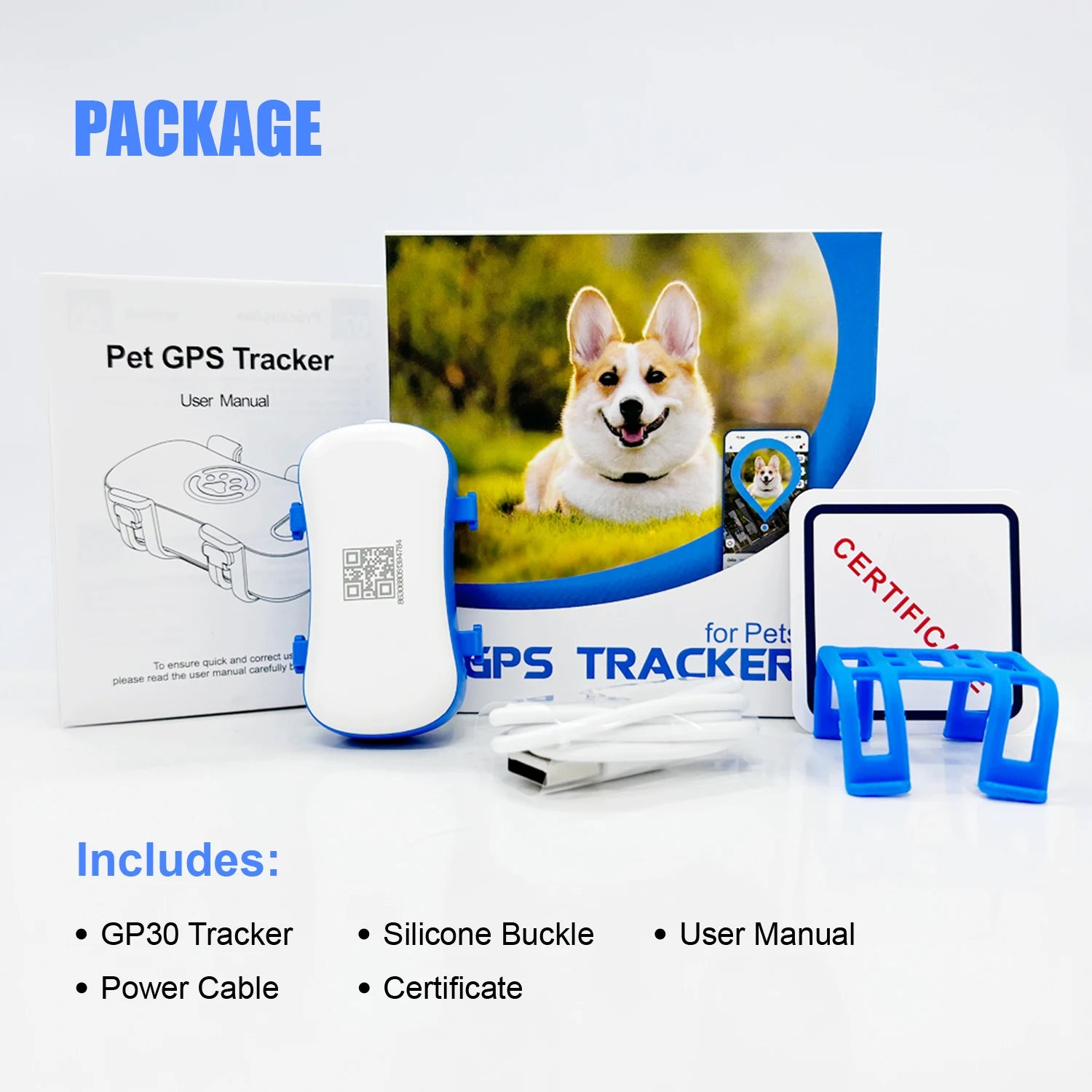 ‌Traceur GPS 4G pour chiens et chats - Localisateur intelligent étanche avec application, suivi en direct
