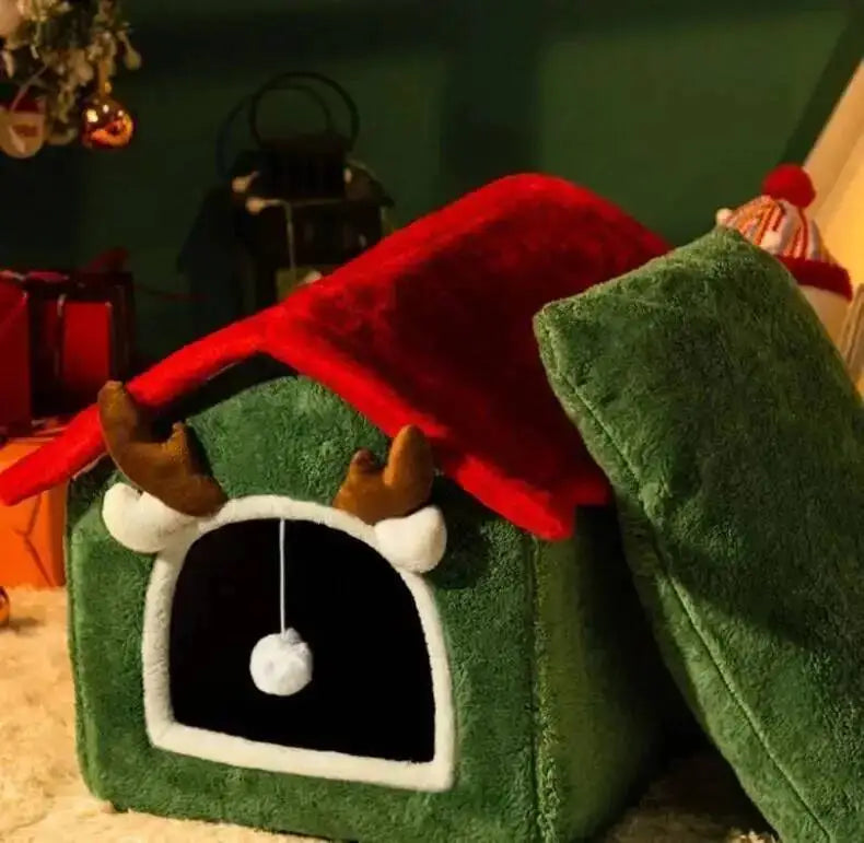 Nid d'hiver de nöel fermé pour chats et chiens