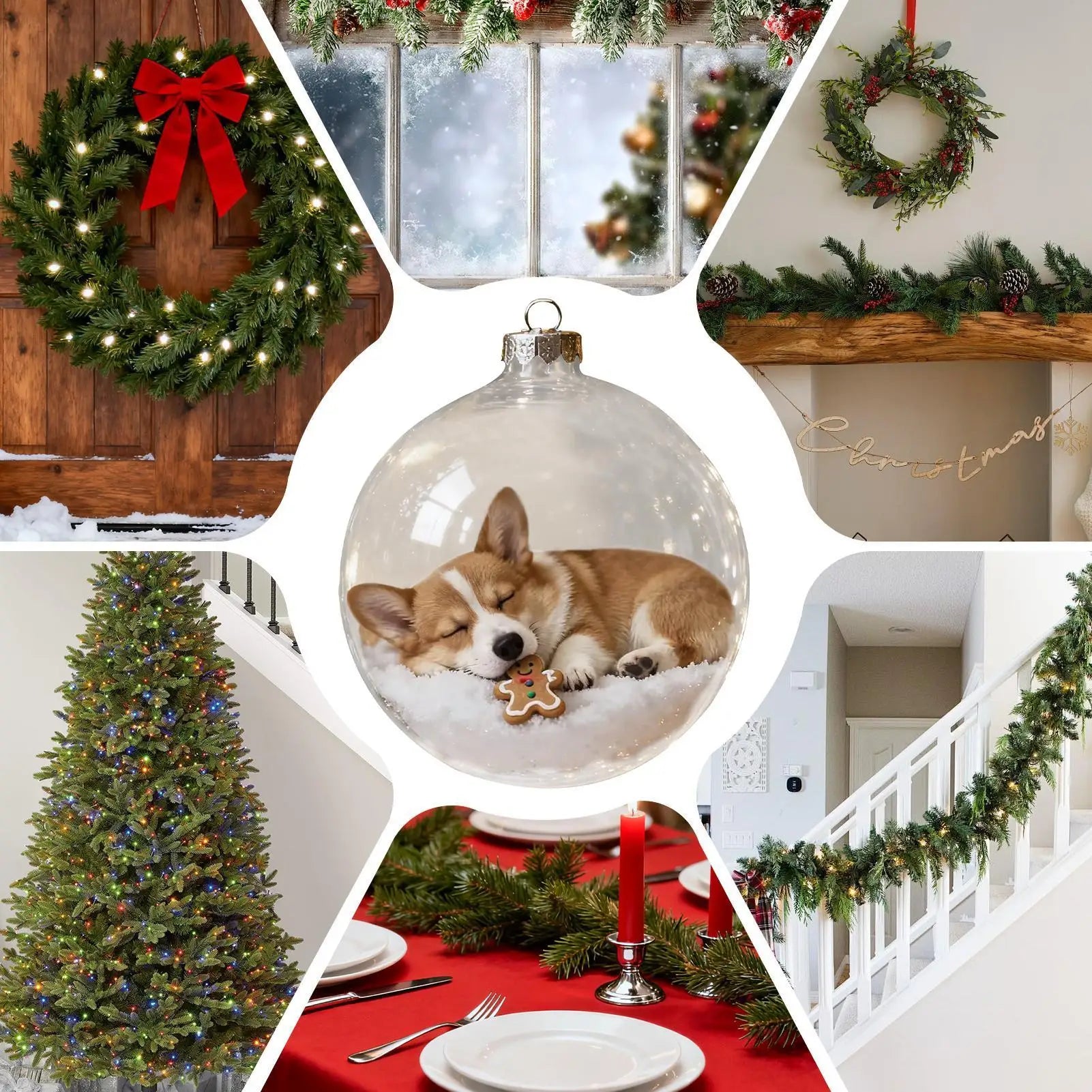 Décorations de Noël pour sapin, boules transparentes incassables à suspendre, décorations pour sapin, vitrine de chambre ou de centre commercial