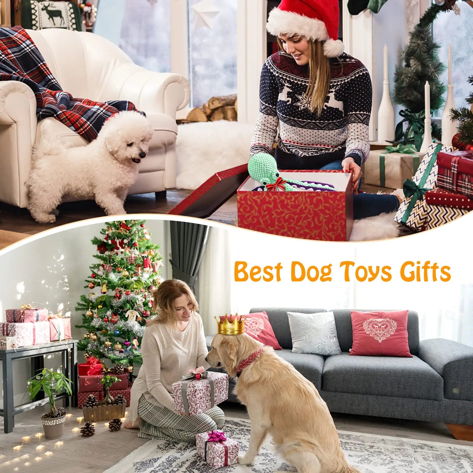 Peluche pieuvre en peluche pour chien, jouet interactif sonore anti-destruction