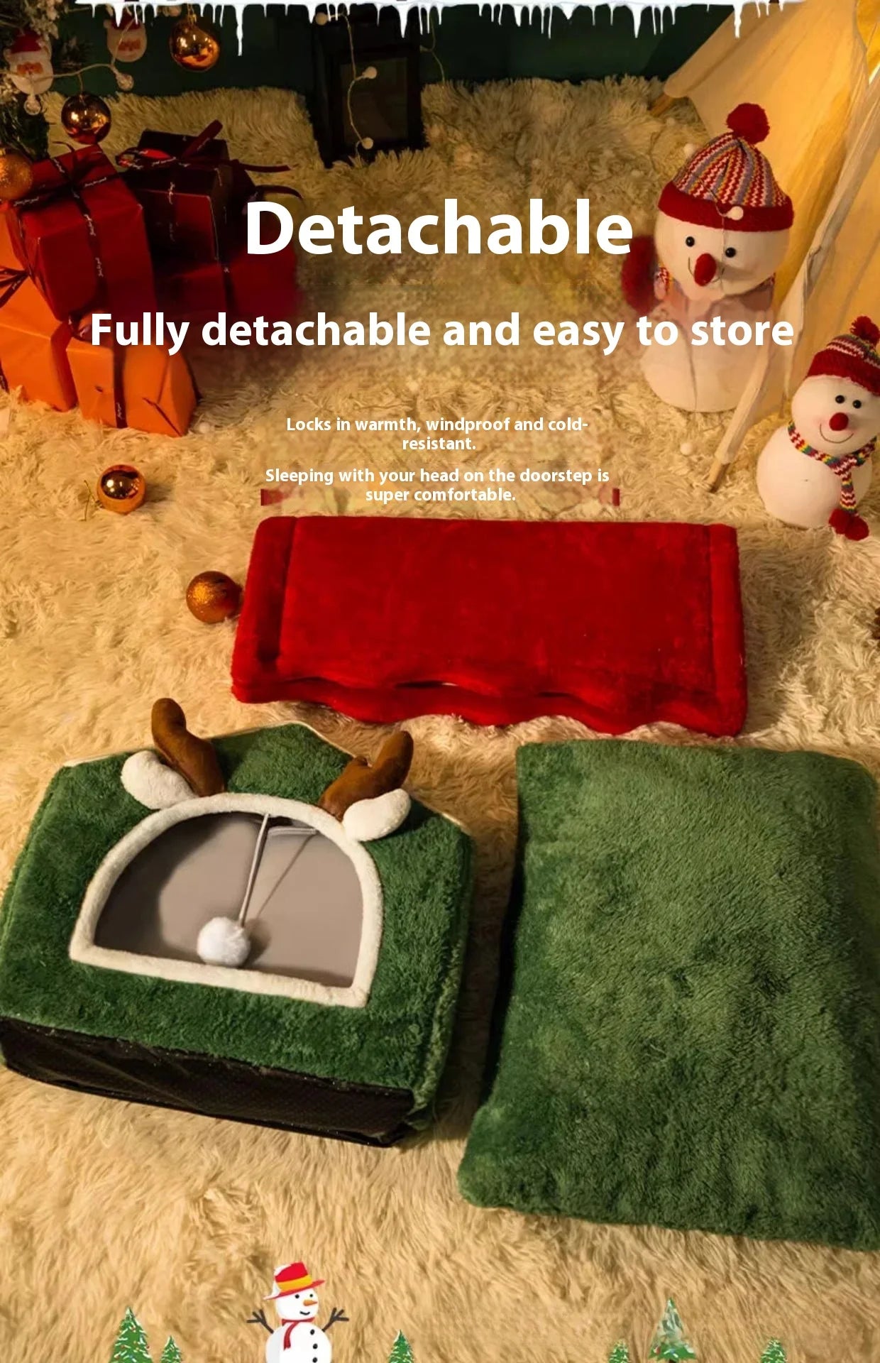 Maisonnette de Noel pour animaux de compagnie