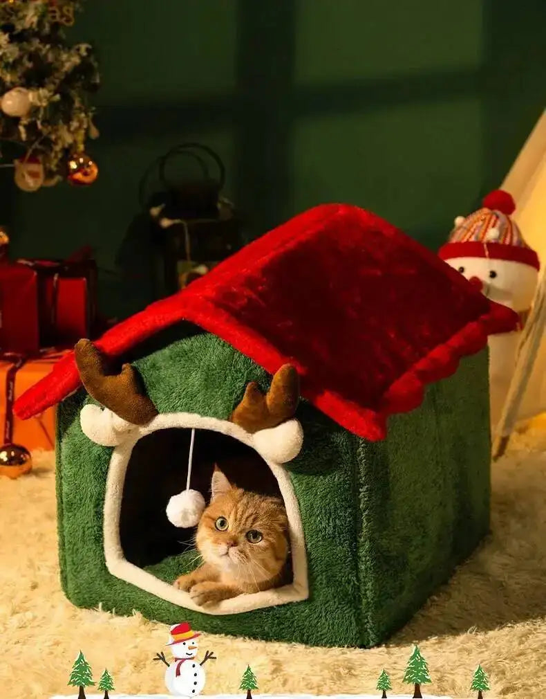 Nid d'hiver de nöel fermé pour chats et chiens