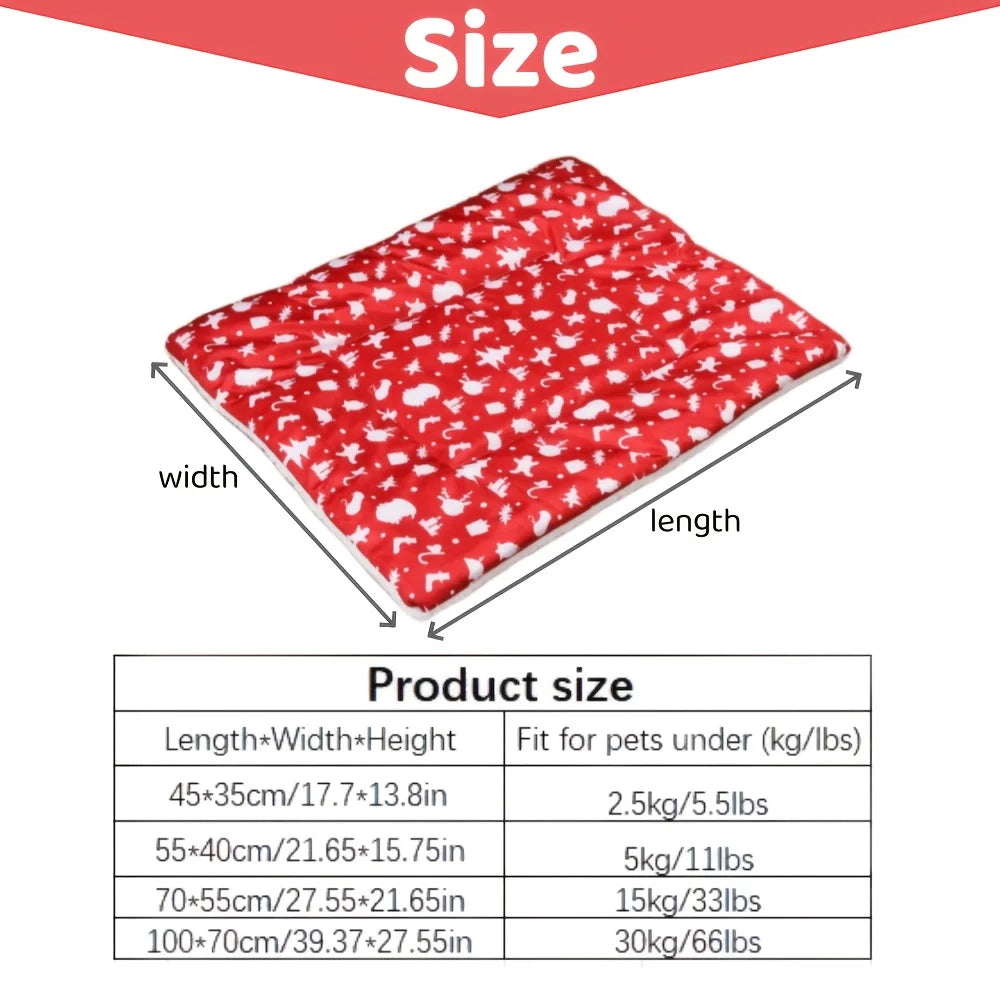 Lit canapé épais en édition limitée Noel pour animaux de compagnie - Lit en peluche pour chat et chien doux et confortable