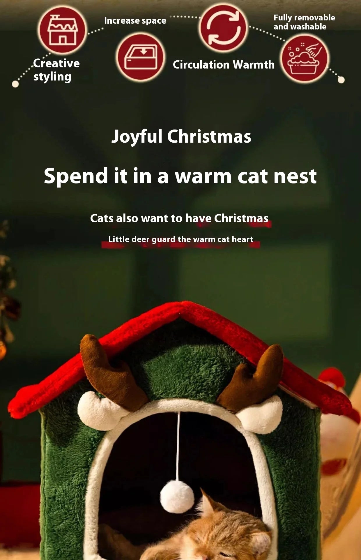 Maisonnette de Noel pour animaux de compagnie