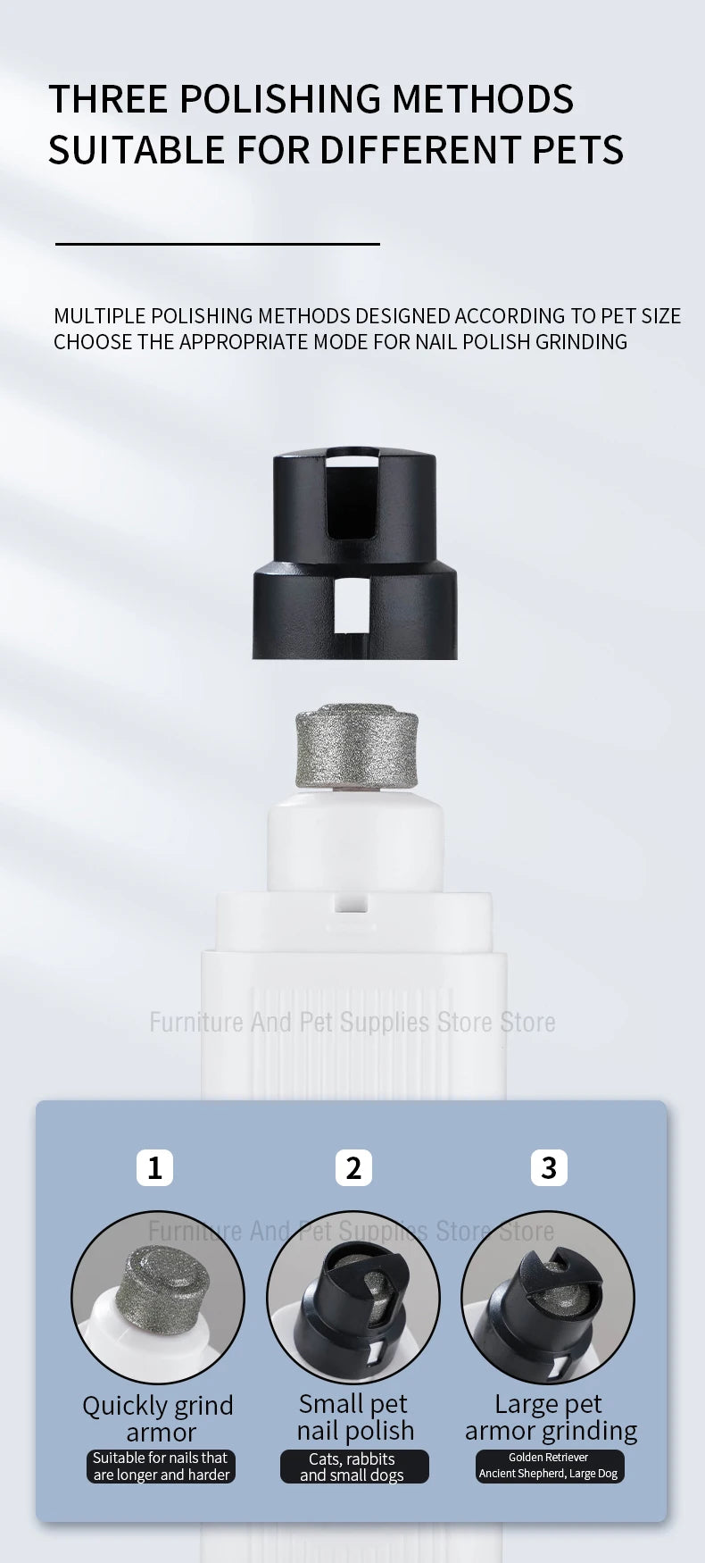 Coupe-ongles électrique/ rechargeable pour chiens et chats et autres petits animaux avec broyeurs d’ongles et led de précison