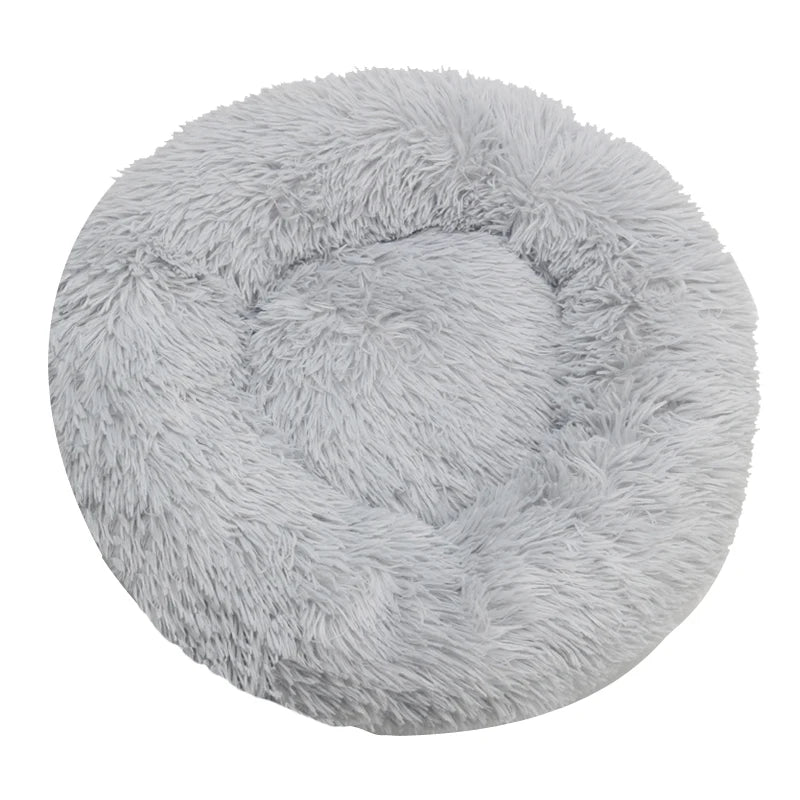 Lit rond pour chiens et chats. Panier en peluche et lavable
