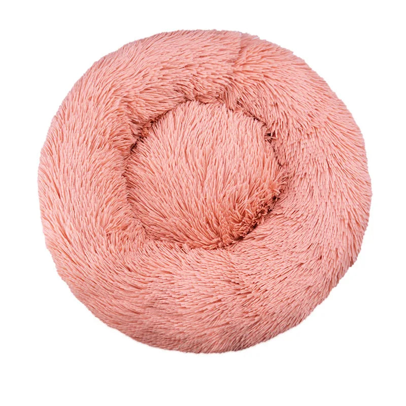 Lit rond pour chiens et chats. Panier en peluche et lavable