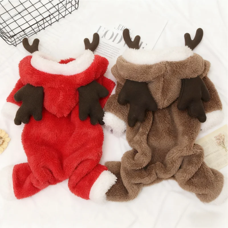 Veste / costume de noel en forme d'élan pour chien