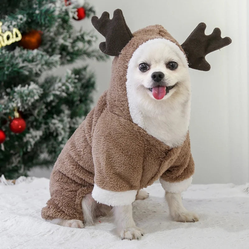 Veste / costume de noel en forme d'élan pour chien