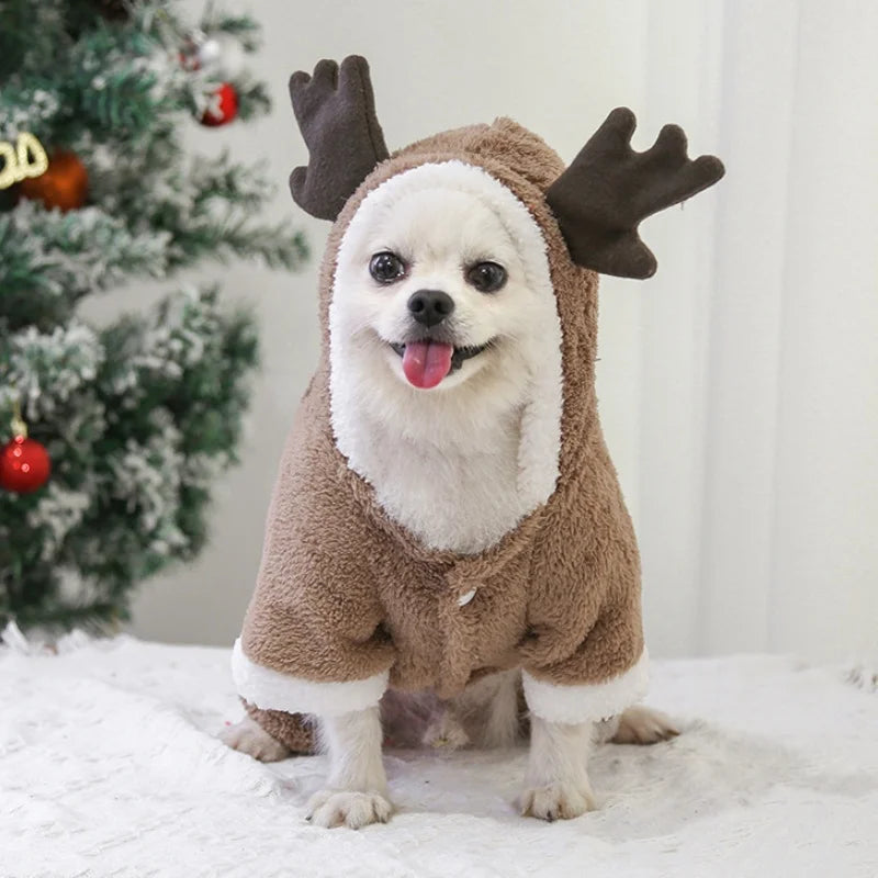 Veste / costume de noel en forme d'élan pour chien