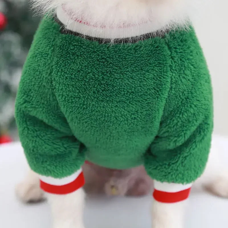 Vêtements de Noel pour chiens, vêtements d'hiver chauds pour petits et moyens chiens, motif élan et Père Noel