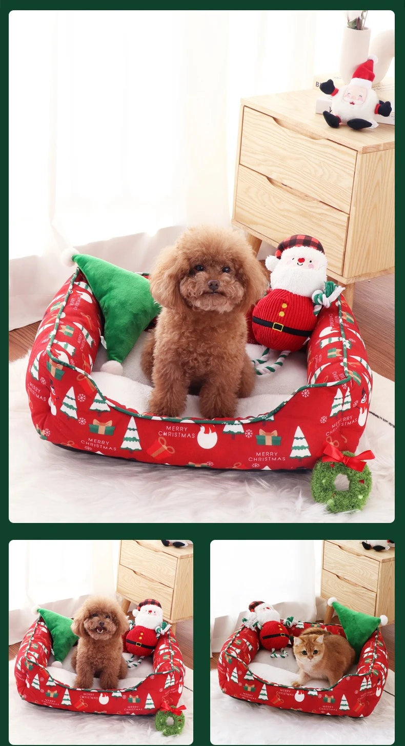 Canapé lit de noêl pur chiens et chats