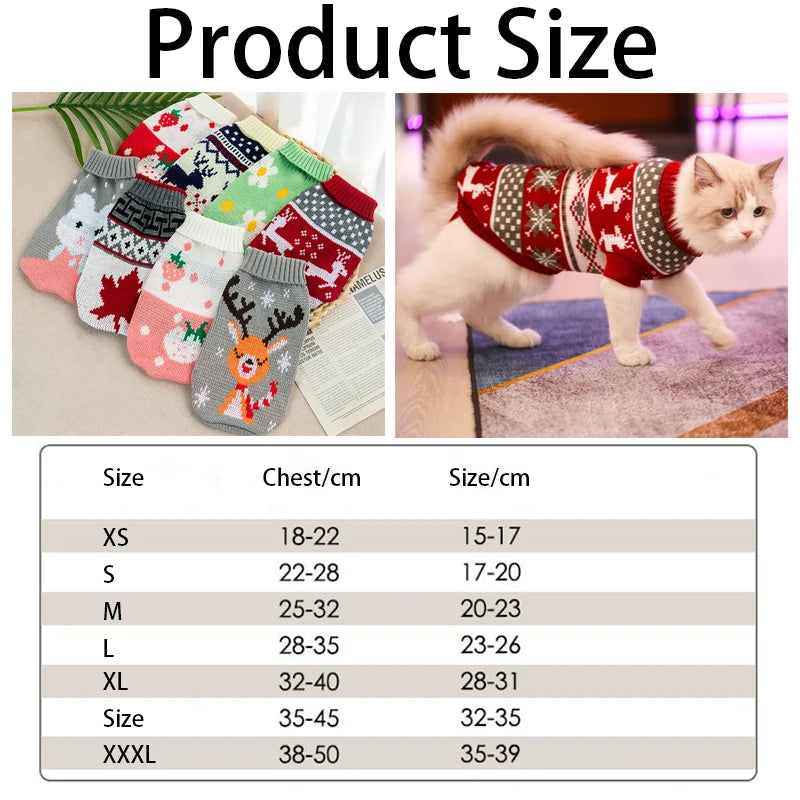 Vêtements chauds de Noël pour chiens et chats