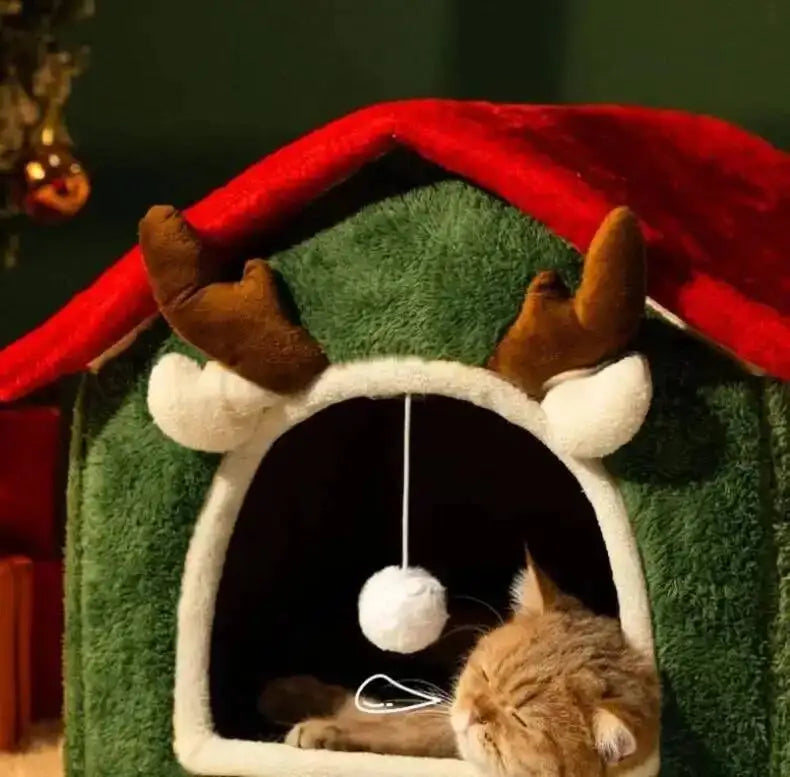 Nid d'hiver de nöel fermé pour chats et chiens