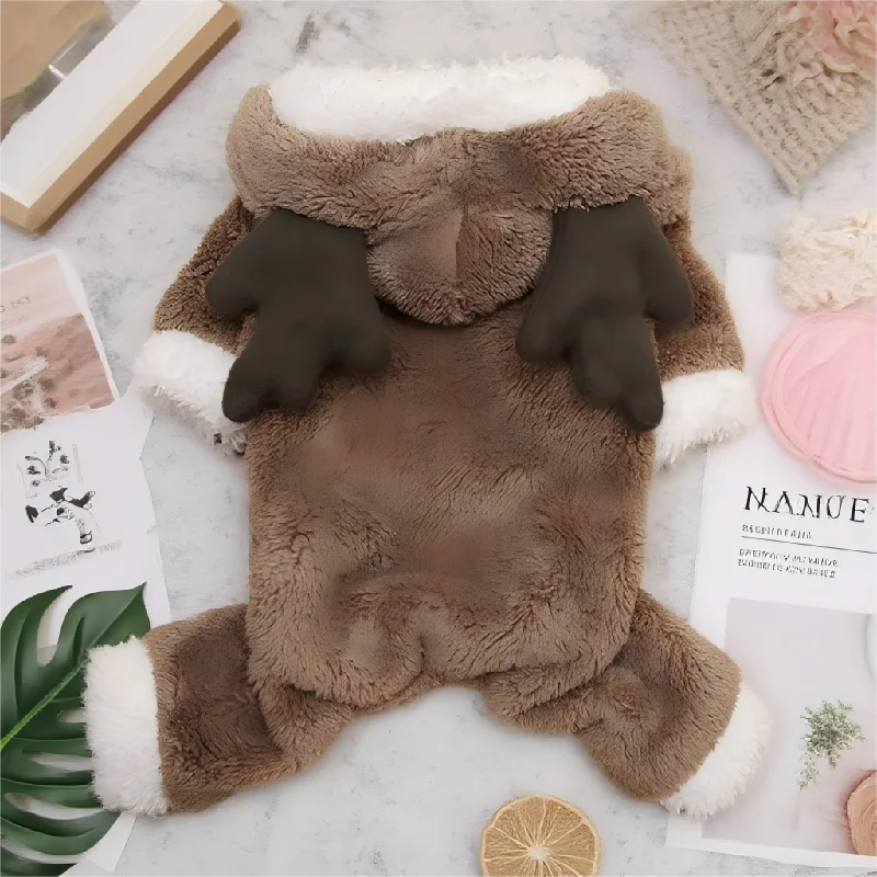Veste / costume de noel en forme d'élan pour chien