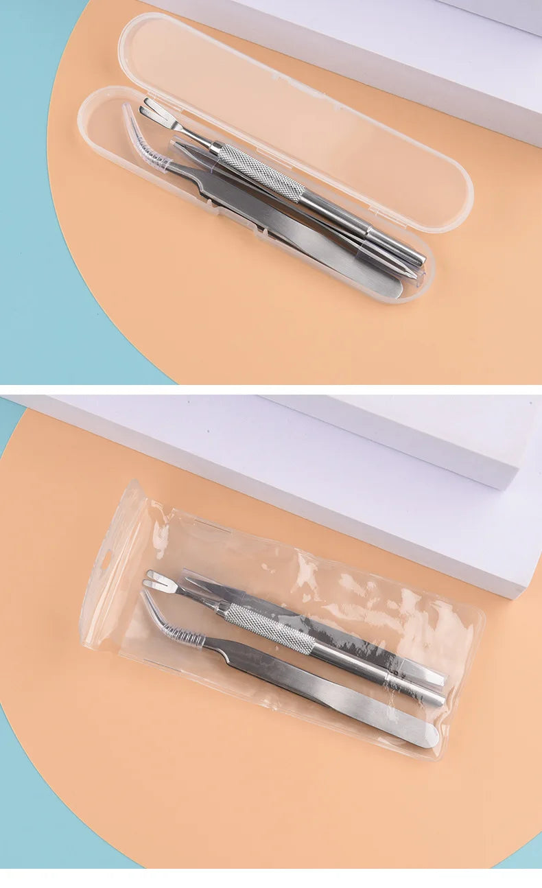 Ensemble d'outils anti-puces, pinces et crochets à gratter en acier inoxydable de qualité pour animaux de compagnie (chats et chiens)