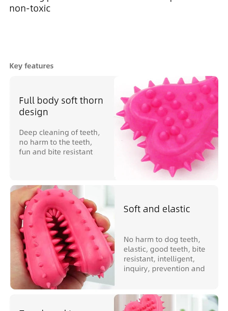 Jouet à mâcher pour animaux de compagnie (1 pièce) : os en caoutchouc souple résistant aux morsures