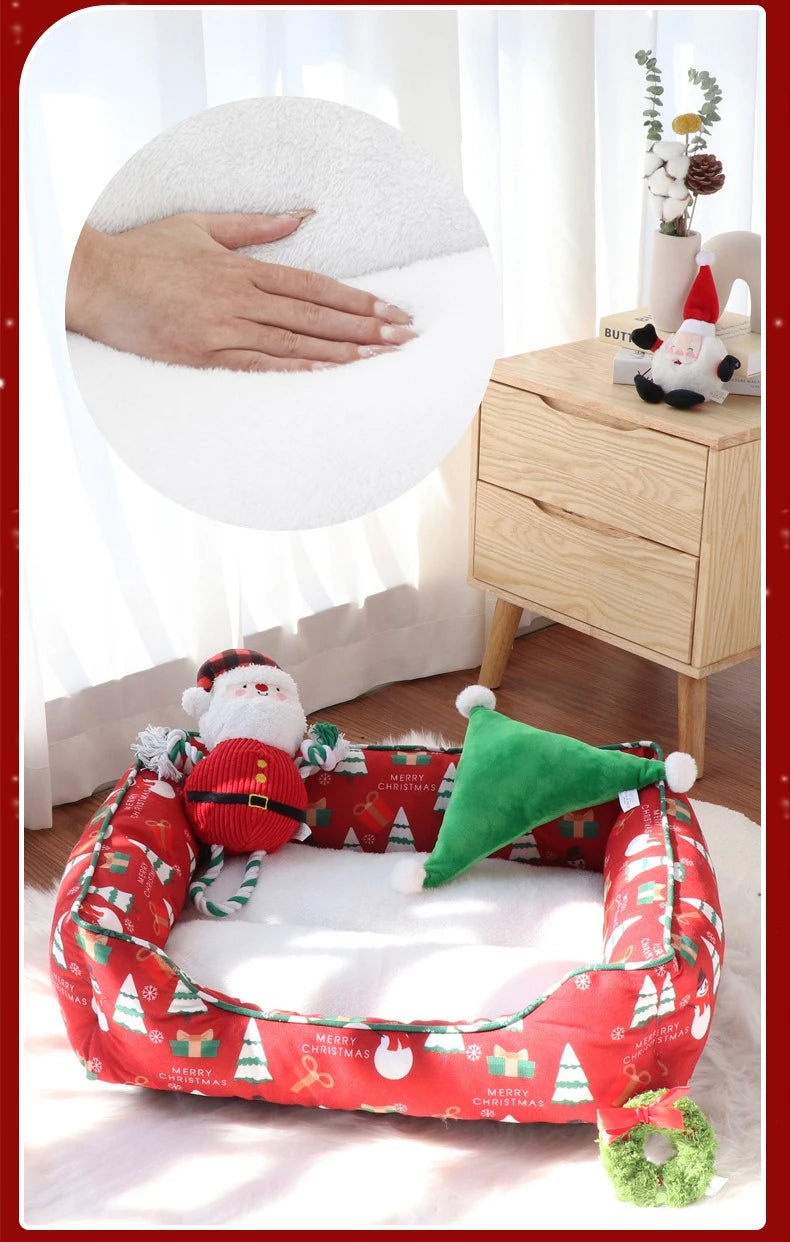 Canapé lit de noêl pur chiens et chats