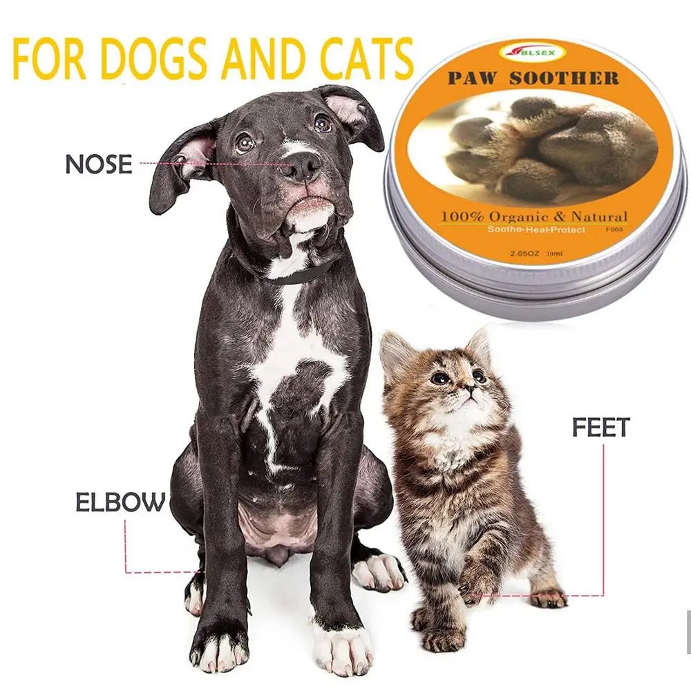 Baume pour coussinets d'animaux (30 g) - Baume apaisant et hydratant naturel pour réparer la peau sèche et gercée des pattes de chiens et de chats
