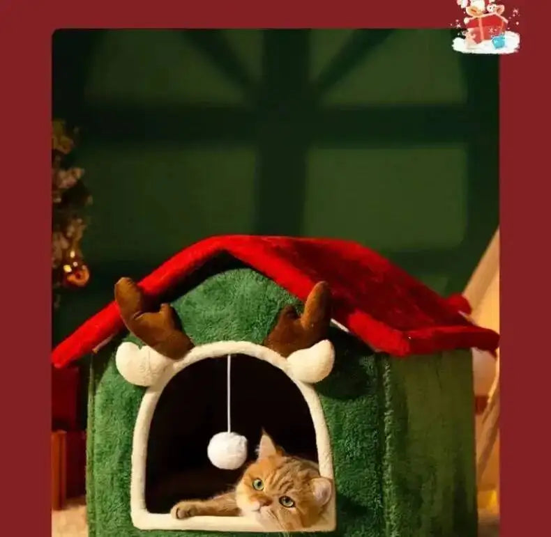 Nid d'hiver de nöel fermé pour chats et chiens