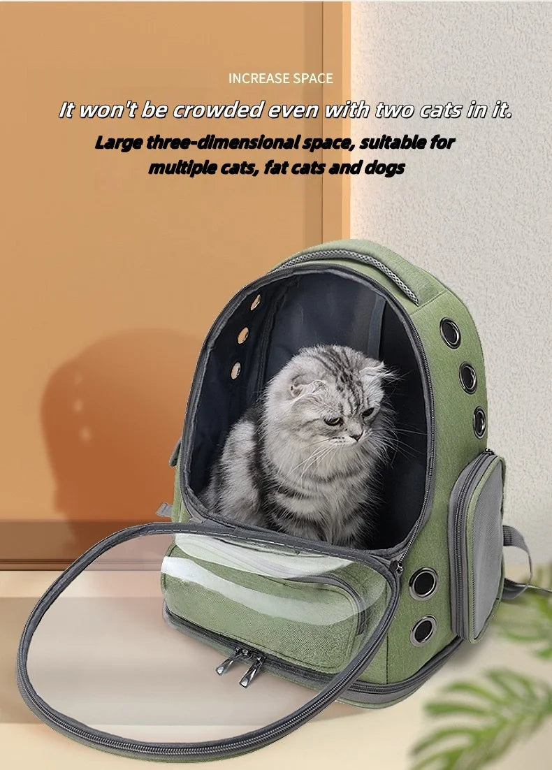 Sac à dos transparent pour animaux de compagnie, accessoire idéal pour chat, sac à bandoulière pour animaux de compagnie en extérieur