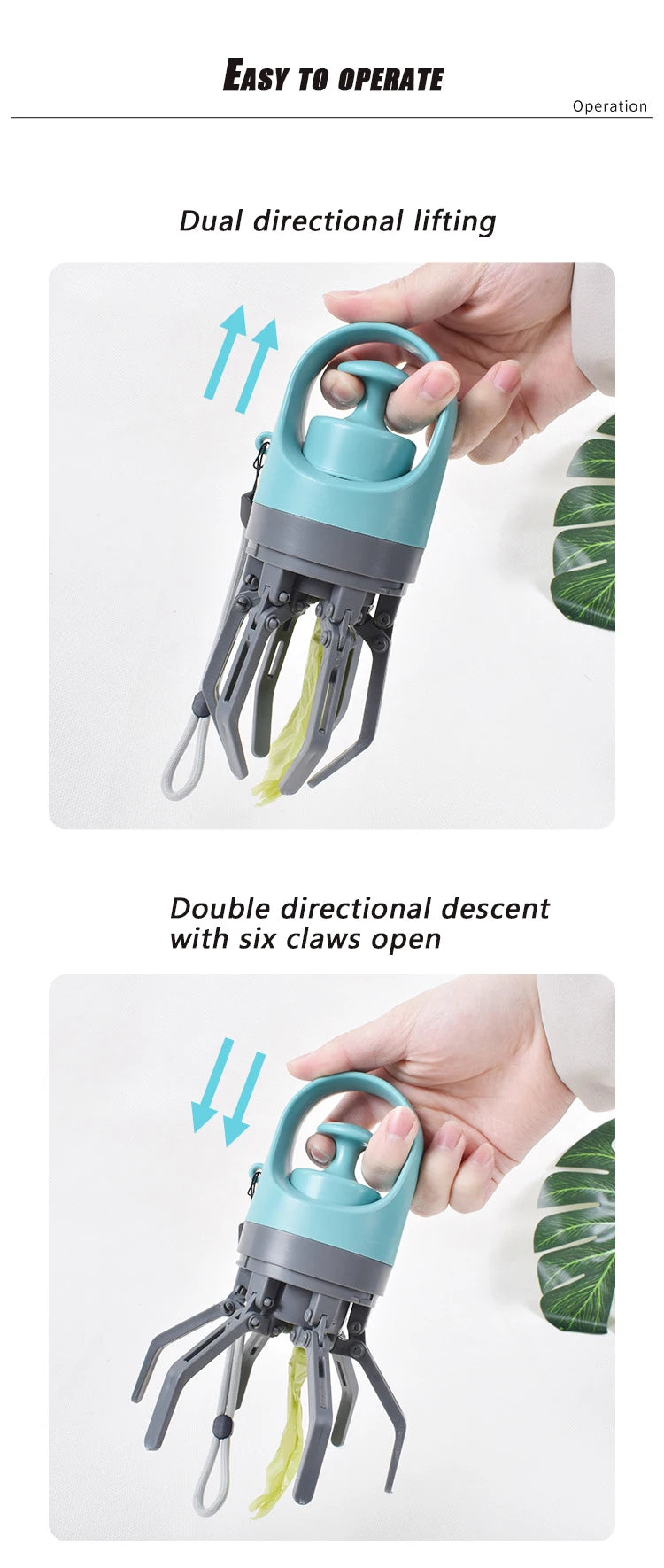 Ramasse-crottes portable pour chiens, nettoyeur d'extérieur avec sac poubelle intégré