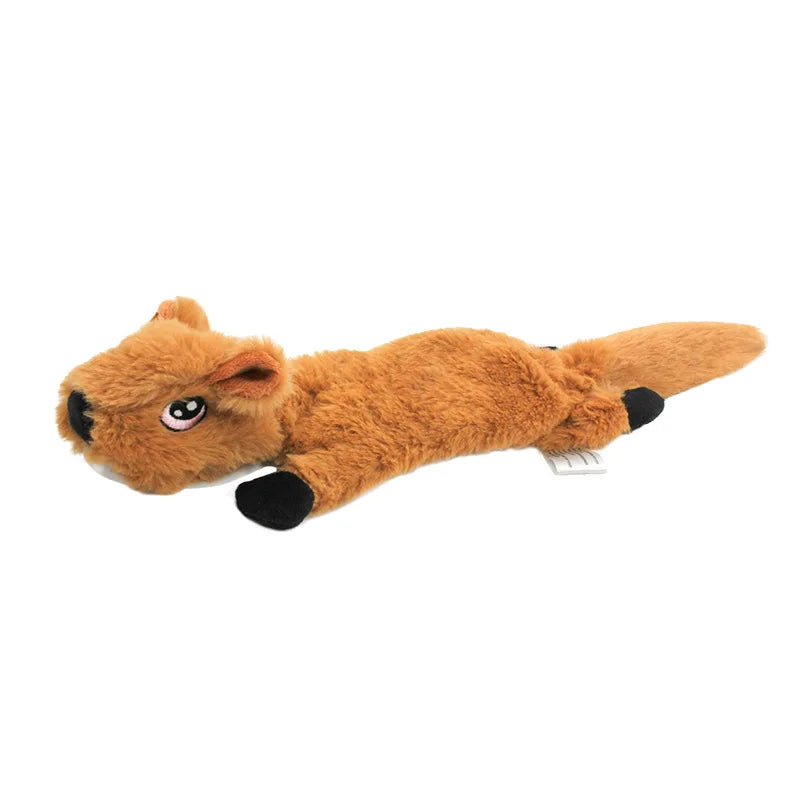 Jouet pour chien de 45 cm en peluche amusante et résistante, sans rembourrage, avec couineur.