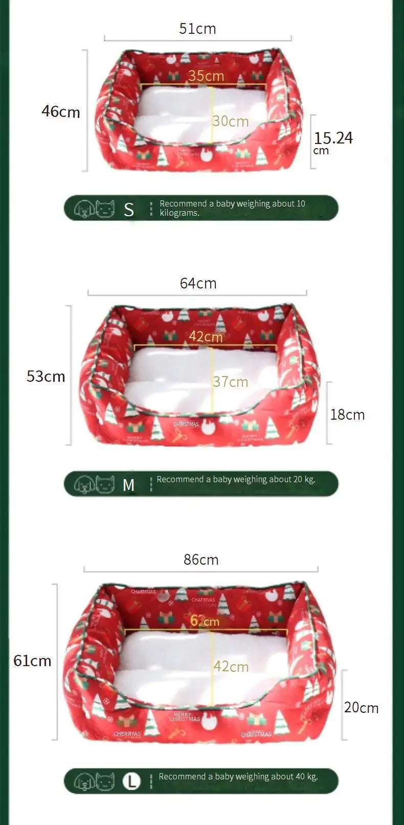 Canapé lit de noêl pur chiens et chats