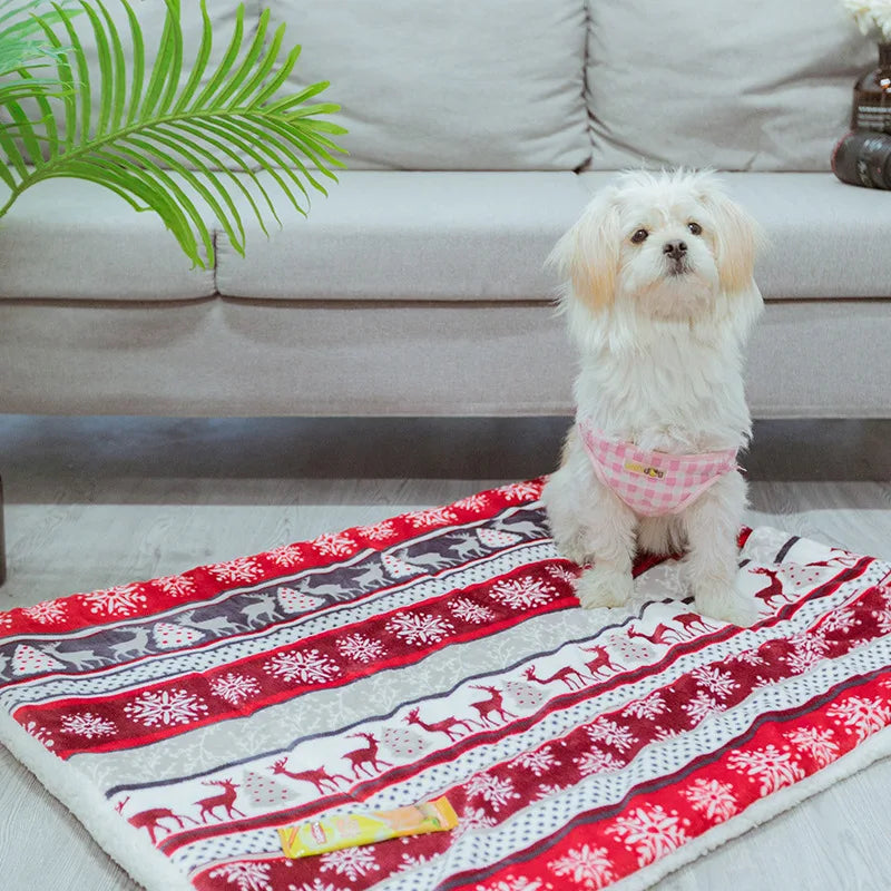 Tapis, couverture de Noel pour chien, couverture imprimé