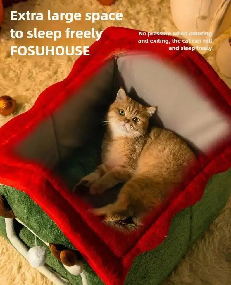 Nid d'hiver de nöel fermé pour chats et chiens