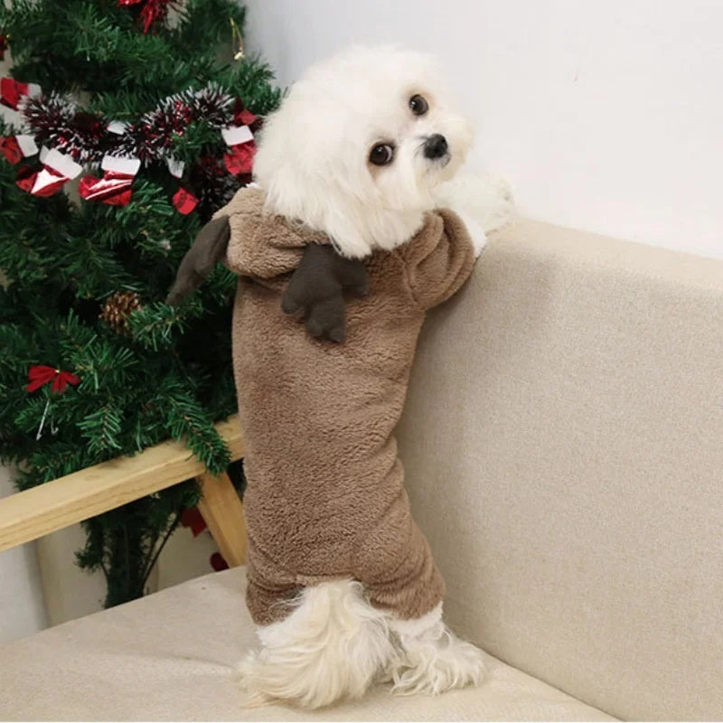 Veste / costume de noel en forme d'élan pour chien