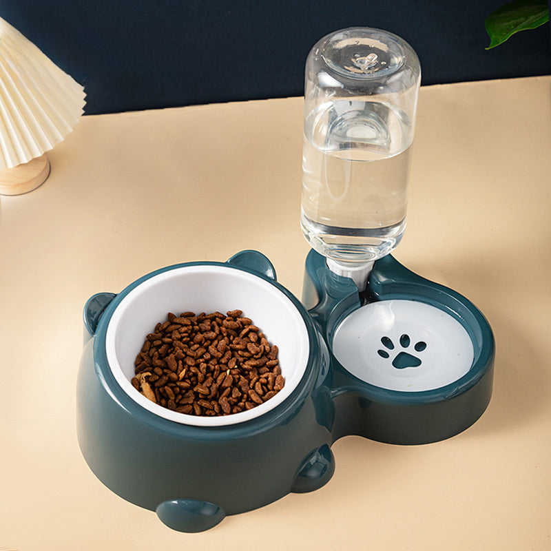 Set de gamelles pour chats et chiens – Gamelle inclinée à 16° avec distributeur d’eau